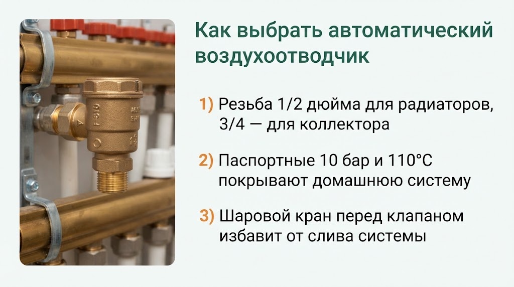Как выбрать автоматический воздухоотводчик