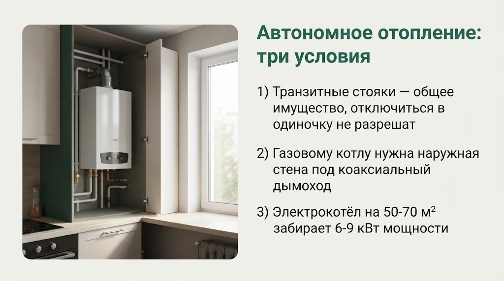Автономное отопление: три условия