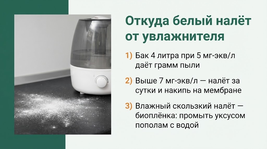 Откуда белый налёт от увлажнителя