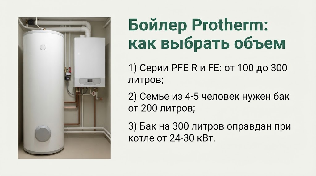 Бойлер Protherm: как выбрать объём