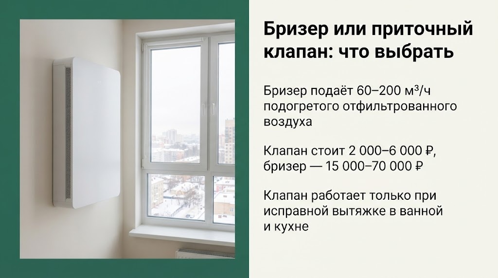 Бризер или приточный клапан: что выбрать