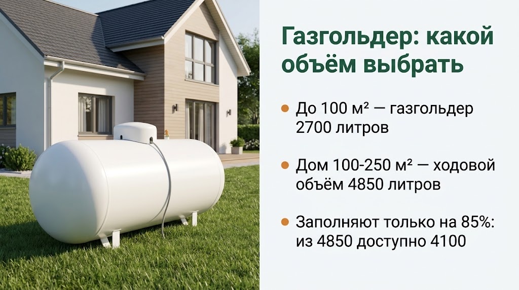 Газгольдер: какой объём выбрать