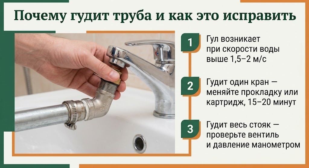 Почему гудит труба и как это исправить