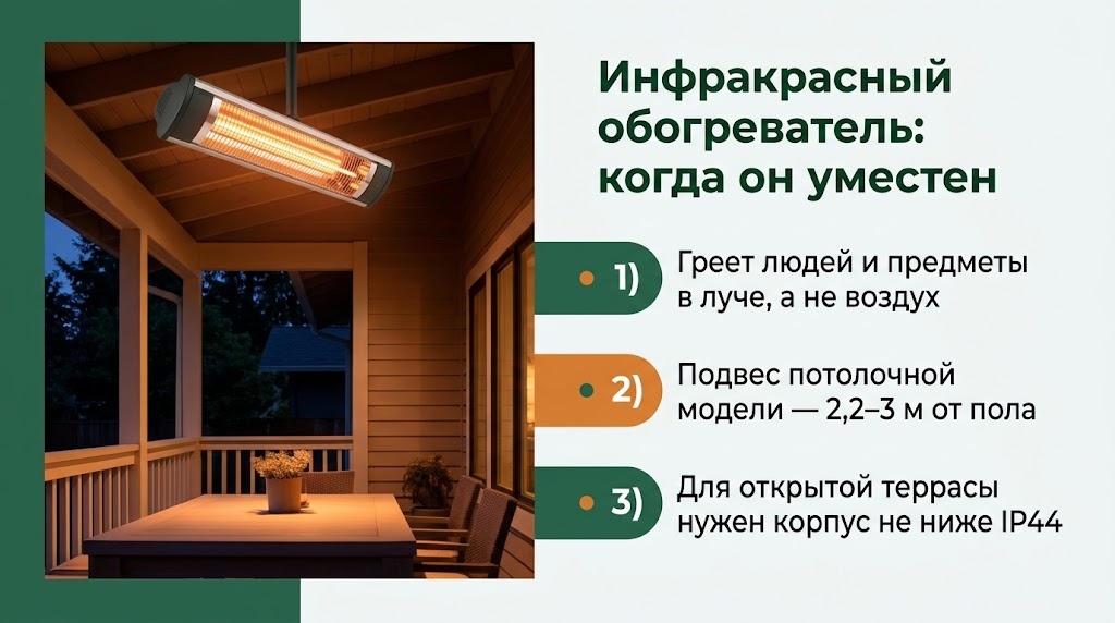 Инфракрасный обогреватель: когда он уместен