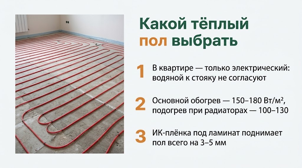 Какой тёплый пол выбрать