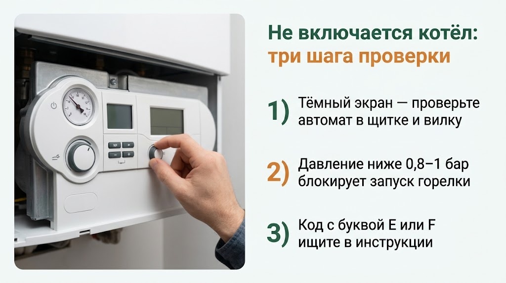 Не включается котёл: три шага проверки