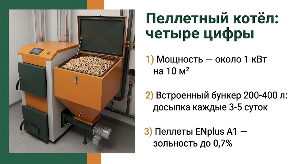 Пеллетный котёл: четыре цифры