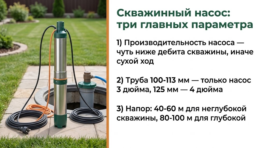 Скважинный насос: три главных параметра