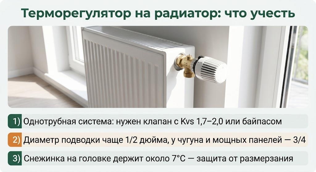 Терморегулятор на радиатор: что учесть