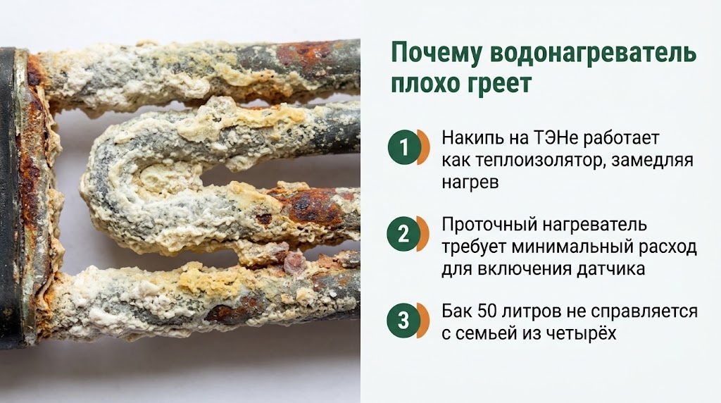 Почему водонагреватель плохо греет